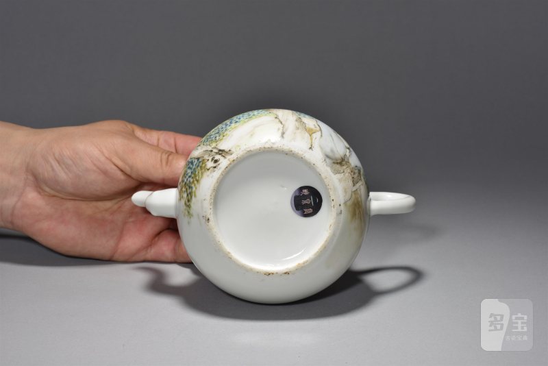 清光绪 竹庵氏浅绛彩人物茶壶 - 图5